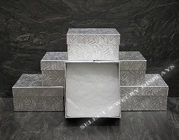 50 Silver Cotton Filled Jewelry Display Gift Boxes  